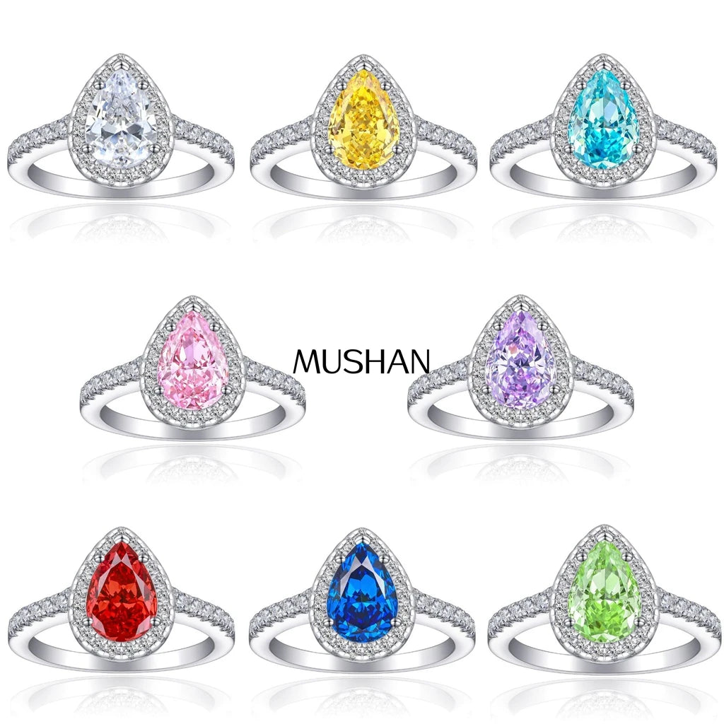 Bague de mariage MuShan Jewelry en argent sterling 925, alliance avec diamant à haute teneur en carbone, cadeau d'anniversaire pour femme, bijoux raffinés
