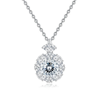 MuShan Jewelry 925 Sterling Silver Necklace Pendant Chain HCD Gemstones Glamorous Style Luxury Jewelry Women Necklaces Jewelry