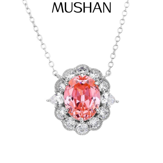 Collier glamour en argent sterling 925 MuShan Jewelry avec pendentif en zircone cubique 7A, idéal pour un anniversaire ou des fiançailles pour femme