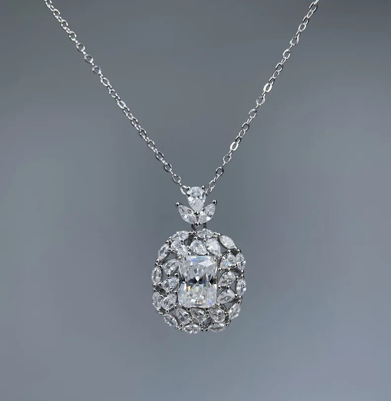 MuShan Luxury Jewelry 925 Sterling Silver Belcher Chain 3CT Moissanite Casual for Bride Gold Vermeil MST Patent Curb Chain