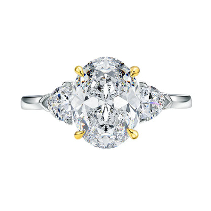MUSHAN Luxury Jewelry 3ct Pigeon Egg Moissanite Diamond Rings 925 Sterling Silver Wedding Ring Bands For Women Fine Jewelry