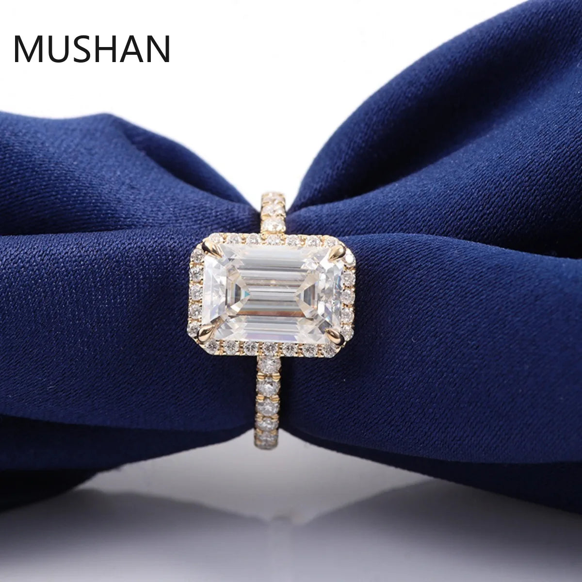 MUSHAN Luxury Custom 14K 18K Gold Rings Band Jewelry With Moissanite Diamond Lab Grown Gemstones Diamond Wedding Ring For Women