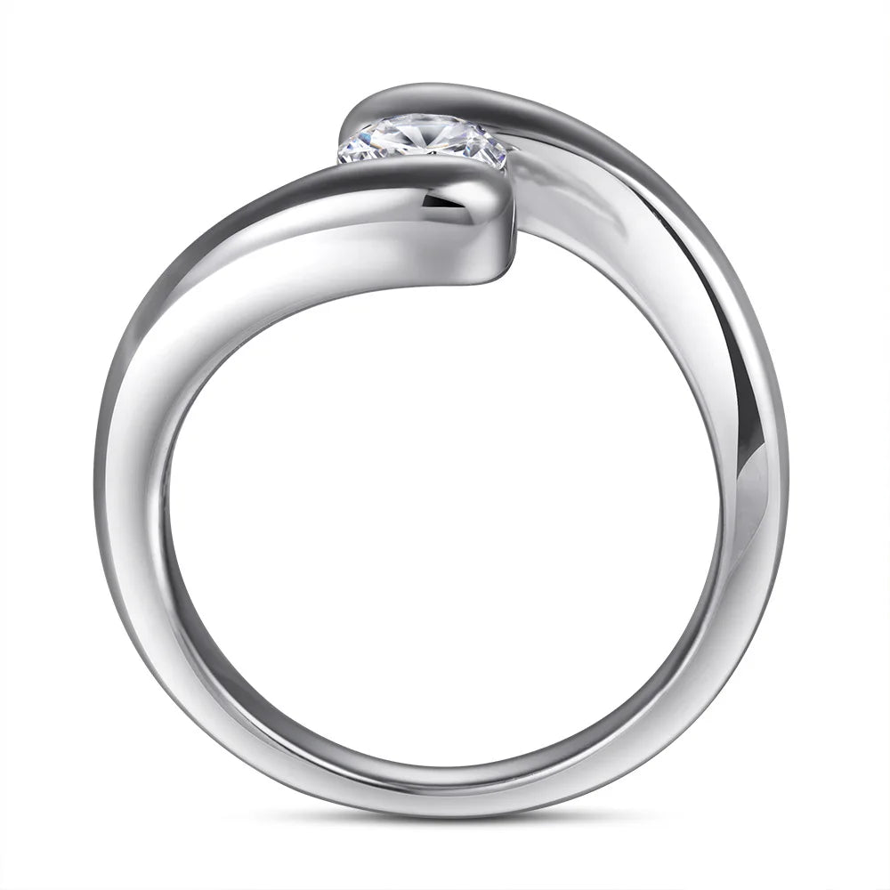 MuShan Jewelry 925 Sterling Silver Timeless Engagement Ring 5A Cubic Zirconia  Women Rings Bands Anniversary  Women Gift