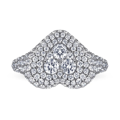 Anillo de plata de ley 925 MuShan Luxury Jewelry con circonita cúbica 5A en forma de pera, romántico, para prometida, joyería fina chapada en oro auténtico