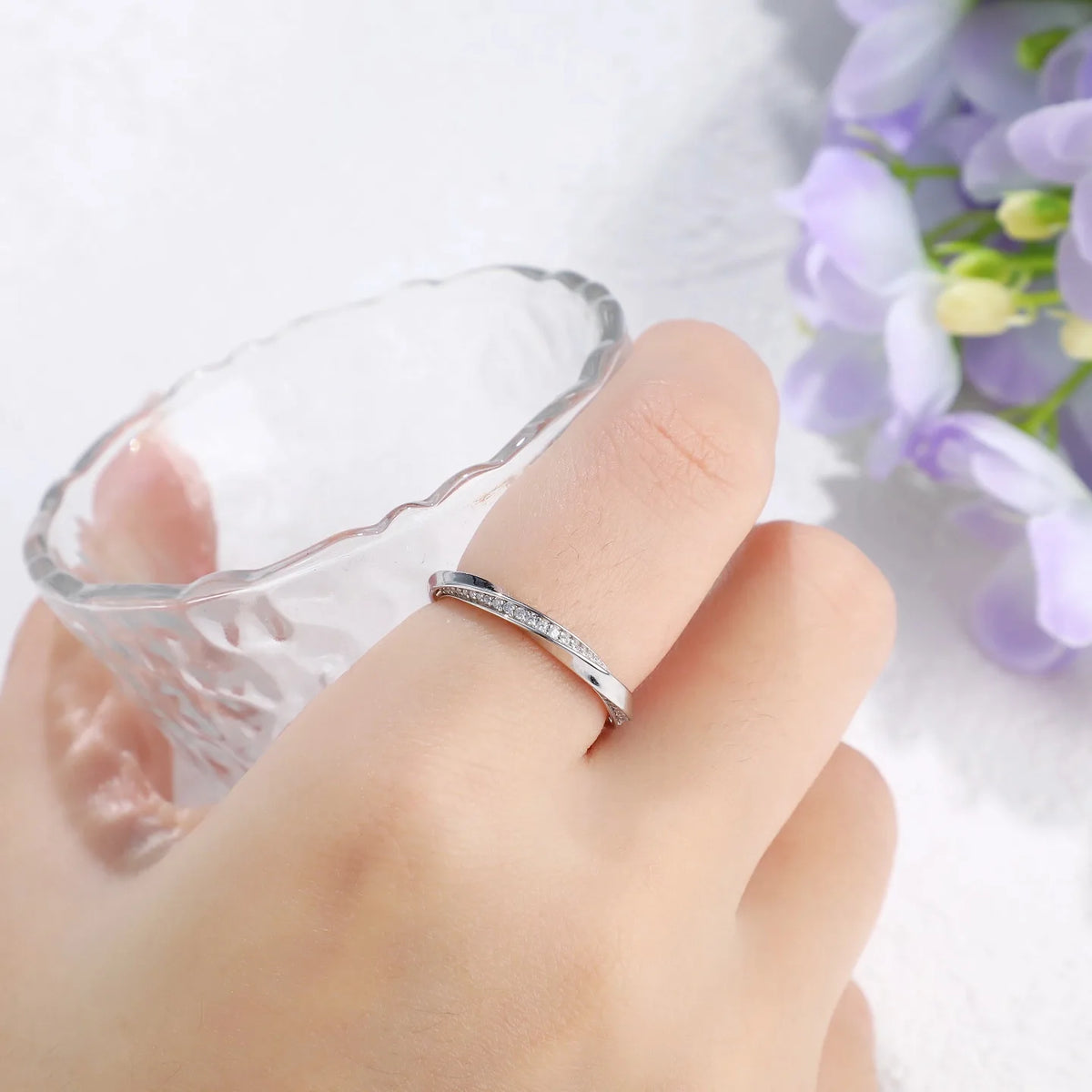 Anillo de plata de ley 925 marca MuShan con circonita de grado 7A, corazón romántico para dama, joyería fina bañada en rodio
