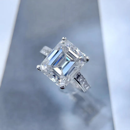 Bague MUSHAN Luxury Jewelry en argent sterling 925 pour femme, diamant moissanite émeraude certifié GRA, couleur D, joaillerie fine