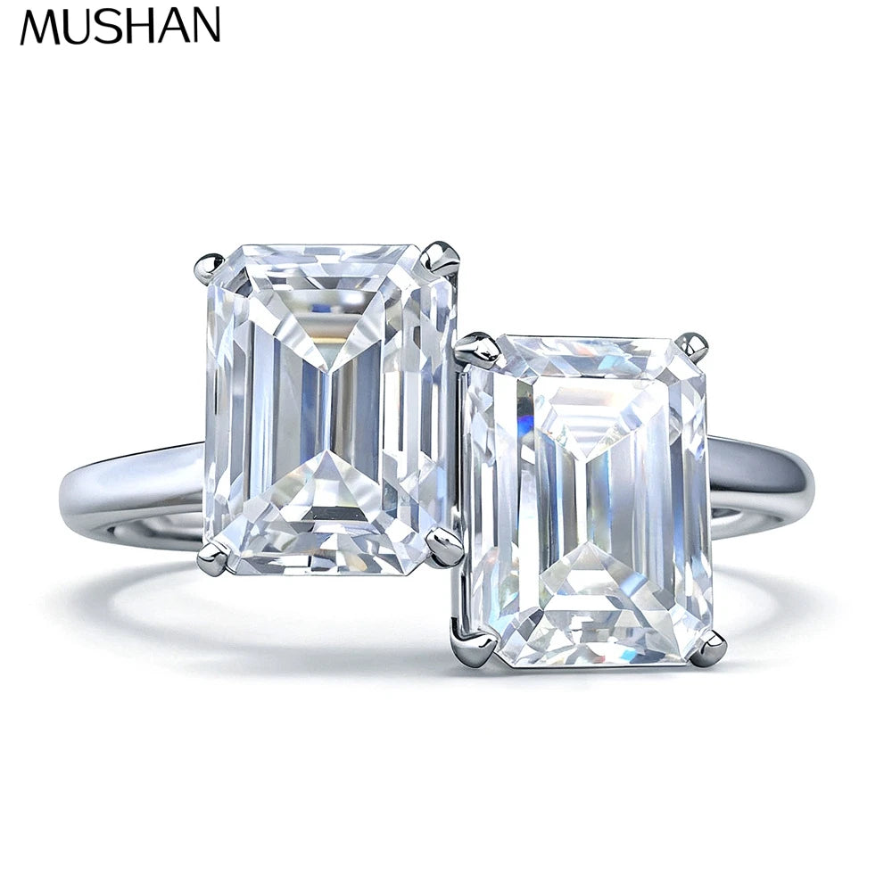 Bague MuShan Brand Jewelry en argent sterling 925, bague artisanale avec moissanite VVS pour partenaire, plaquée or 18 carats, bijou breveté MST