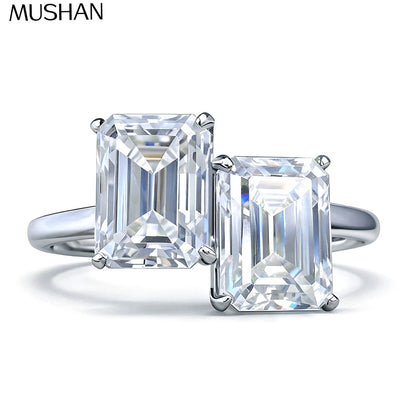 Bague MuShan Brand Jewelry en argent sterling 925, bague artisanale avec moissanite VVS pour partenaire, plaquée or 18 carats, bijou breveté MST
