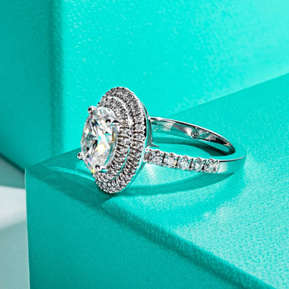 MUSHAN Luxury Jewelry 925 Sterling Silver Ring Band Women GRA Certificated Moissanite Diamond Emerald D Color Rings Fine Jewelry