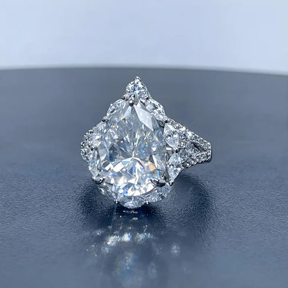 Anillo de plata de ley 925 marca MuShan, anillo formal de moissanita VVS para pareja, chapado en oro de 18K, joyería fina con patente MST