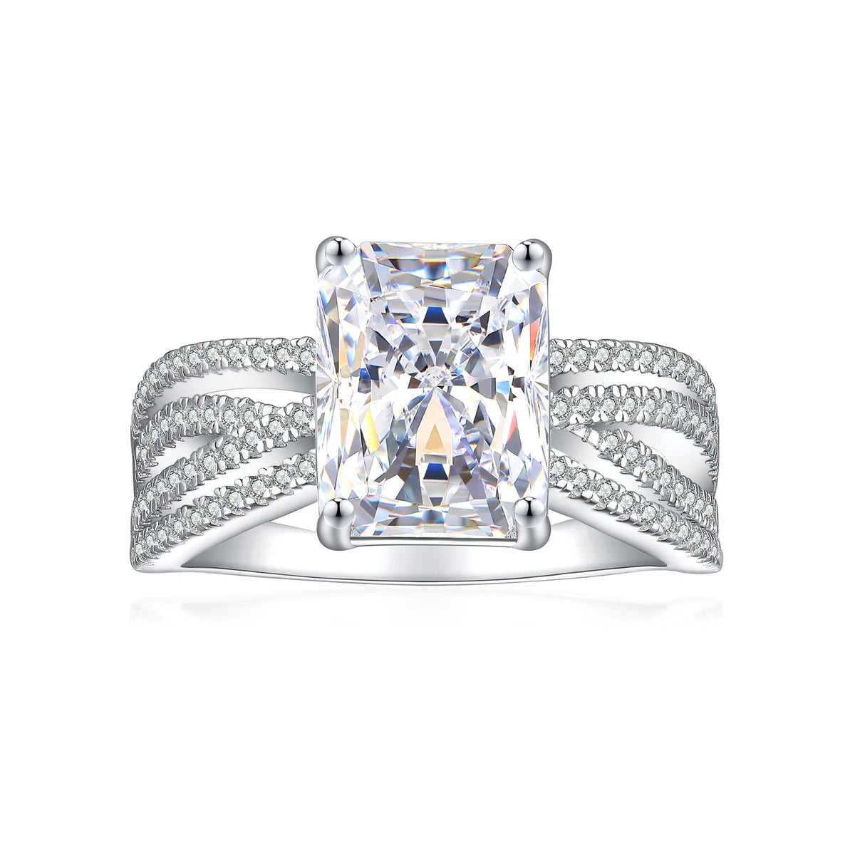 MuShan Jewelry 925 Sterling Silver Ring Wedding Band High Carbon Diamond Minimalist Style  Her Gift Women Rings Fine Jewelry
