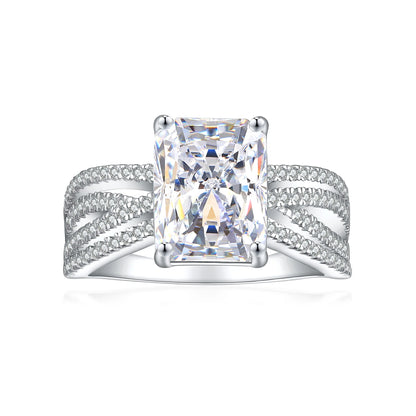 MuShan Jewelry 925 Sterling Silver Ring Wedding Band High Carbon Diamond Minimalist Style  Her Gift Women Rings Fine Jewelry