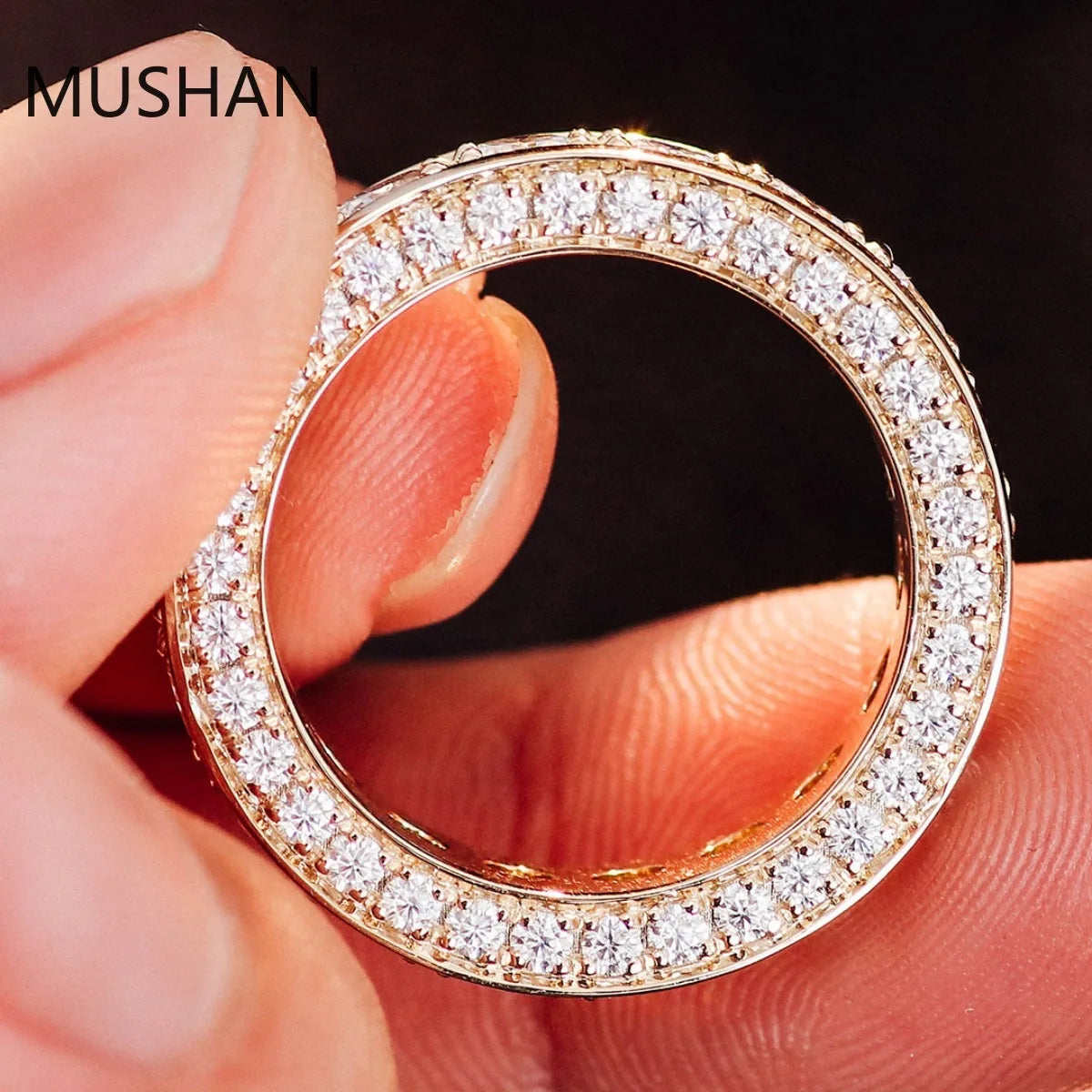 MUSHAN Luxury Custom 14K 18K Gold Rings Band Jewelry With Moissanite Diamond Lab Grown Gemstones Diamond Wedding Ring For Women