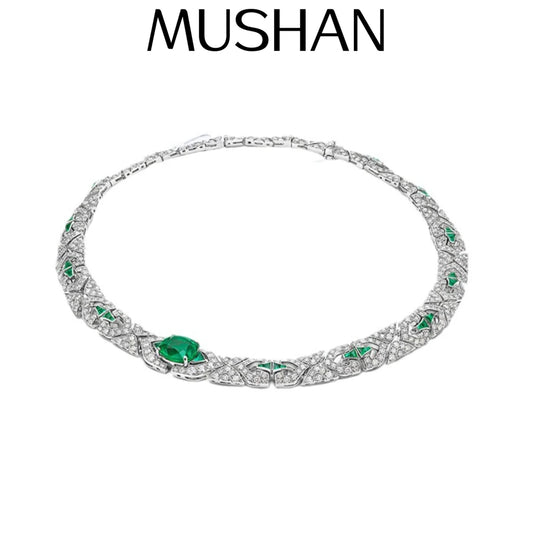 MuShan Jewelry 925 Sterling Silver Necklace Designer HCD Gemstones 5A CZ Gemstones Love 925 Sterling Silver Necklace Accessories