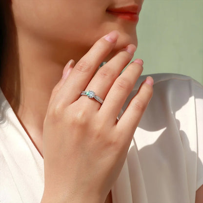 MUSHAN Luxury Jewelry 925 Sterling Silver Ring Band Women GRA Certificated Moissanite Diamond Emerald D Color Rings Fine Jewelry