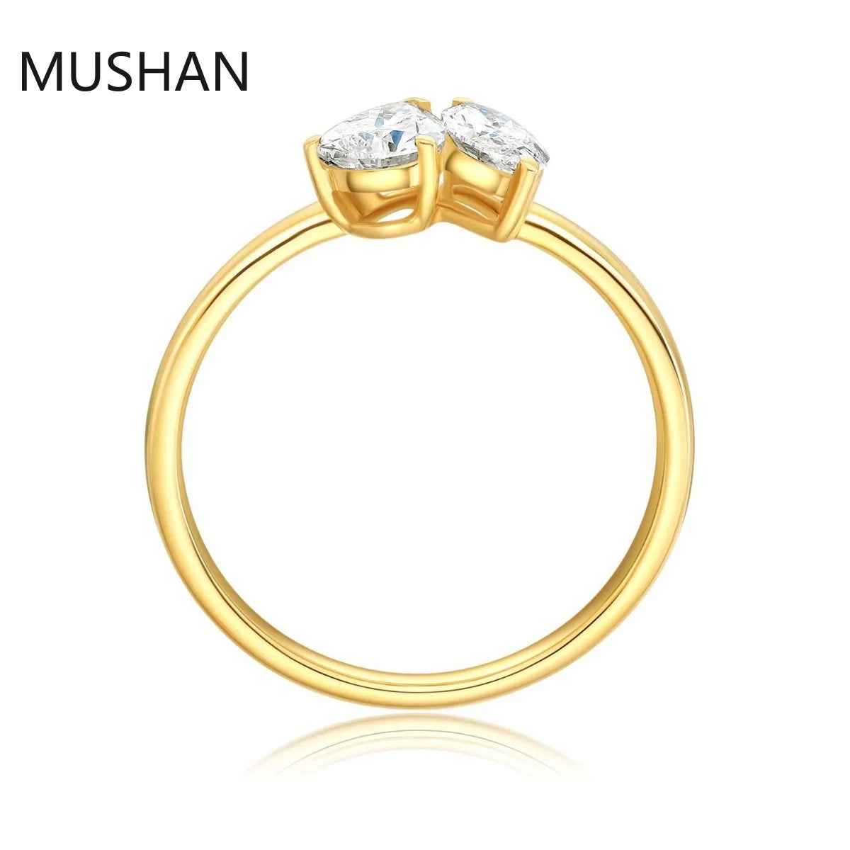 MUSHAN Luxury Custom 14K 18K Gold Rings Band Jewelry With Moissanite Diamond Lab Grown Gemstones Diamond Wedding Ring For Women