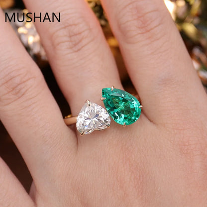 MUSHAN Luxury Custom 14K 18K Gold Rings Band Jewelry With Moissanite Diamond Lab Grown Gemstones Diamond Wedding Ring For Women