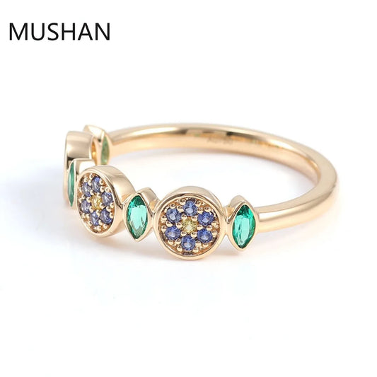 MUSHAN Luxury Custom 14K 18K Gold Rings Band Jewelry With Moissanite Diamond Lab Grown Gemstones Diamond Wedding Ring For Women