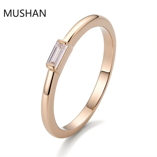 MUSHAN Luxury Custom 14K 18K Gold Rings Band Jewelry With Moissanite Diamond Lab Grown Gemstones Diamond Wedding Ring For Women