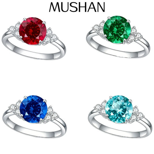 Bague MUSHAN personnalisée en argent sterling 925, bague de fiançailles pour femme avec rubis rouge de laboratoire taille marquise, bague anniversaire plaquée or 18 carats