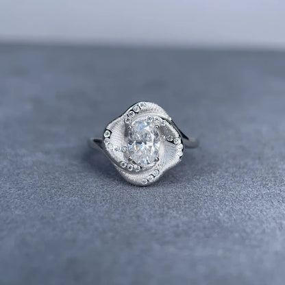MuShan Designer Jewelry 925 Sterling Silver Ring D Color Moissanite Promise Ring for Women 18K Real Gold Plated MST Patent Rings