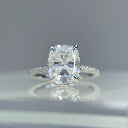 Anillo de boda de plata de ley 925 marca MuShan con diamante de moissanita, color D, VVS1, joyería fina con patente MST para mujer