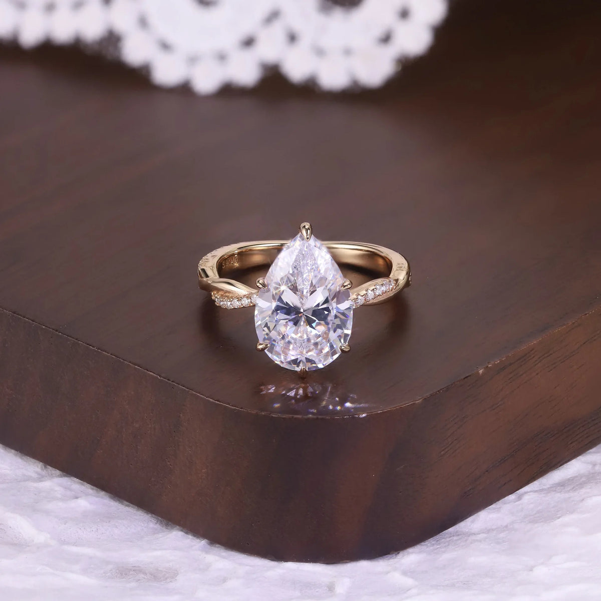 MuShan Designer Jewelry 925 Sterling Silver Ring Moissanite Promise Ring Women 18K Real Gold Plated MST Patent Fine Rings