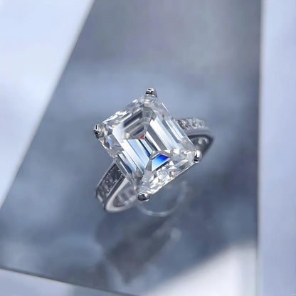 Bague MUSHAN Luxury Jewelry en argent sterling 925 pour femme, diamant moissanite émeraude certifié GRA, couleur D, joaillerie fine