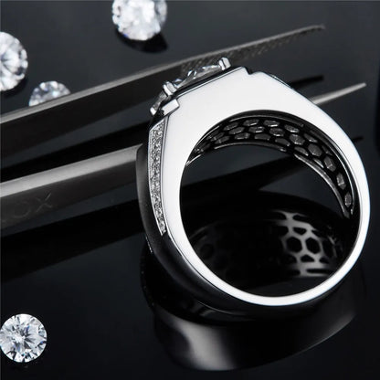 MuShan Designer Jewelry 925 Sterling Silver Ring VVS Moissanite Promise Ring for Partner 18K Gold Plated MST Patent Jewellery
