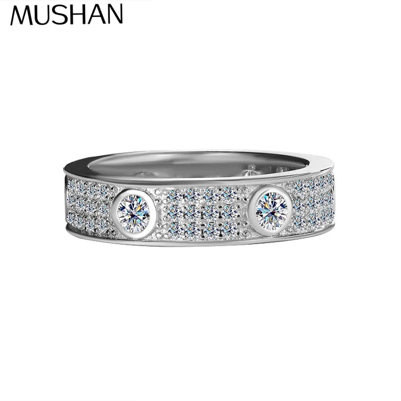 MuShan Designer Jewelry 925 Sterling Silver Ring VVS Moissanite Valentine Ring for Sister 18K Gold Plated MST Patent Jewellery