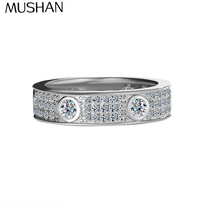 MuShan Designer Jewelry 925 Sterling Silver Ring VVS Moissanite Valentine Ring for Sister 18K Gold Plated MST Patent Jewellery