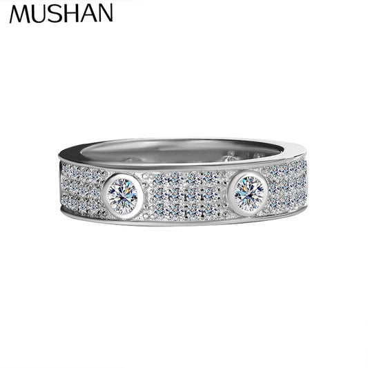 MuShan Designer Jewelry 925 Sterling Silver Ring VVS Moissanite Valentine Ring for Sister 18K Gold Plated MST Patent Jewellery