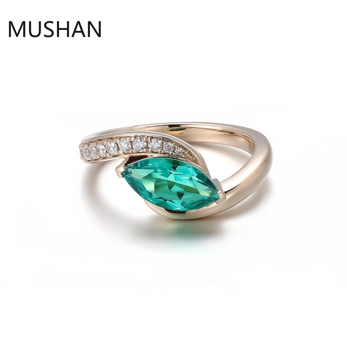 MUSHAN Luxury Custom 925 Silver 14K 18K Gold Rings Band Jewelry Lab Grown Emerald Gemstones Wedding Ring For Women Fine Jewelry