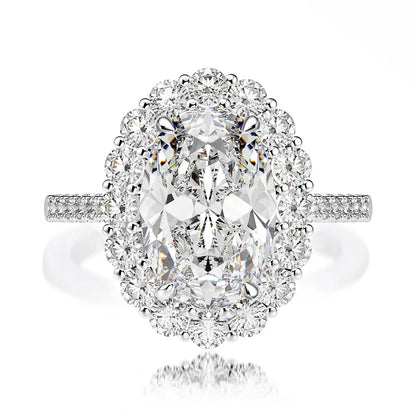 MuShan Luxury Jewelry 925 Sterling Silver Rings Band For Women 4.5 Carats Moissanite Diamond Ring D Color VVS1 GRA Certificate