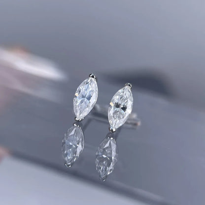 MuShan Luxury Jewelry 925 Sterling Silver Stud Earrings Boho Princess Moissanite Proposal for Fiancee Platinum Plated MST Patent