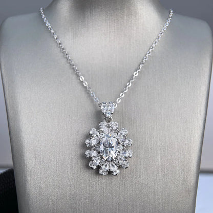 MuShan Luxury Jewelry 925 Sterling Silver Necklace Belcher Luxury Marquise Moissanite for Women Platinum Plated MST Patent GRA