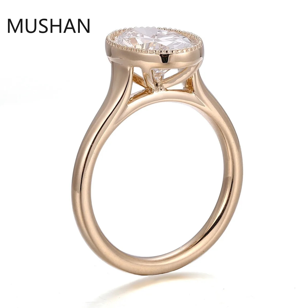 MUSHAN Luxury Custom 14K 18K Gold Rings Band Jewelry With Moissanite Diamond Lab Grown Gemstones Diamond Wedding Ring For Women