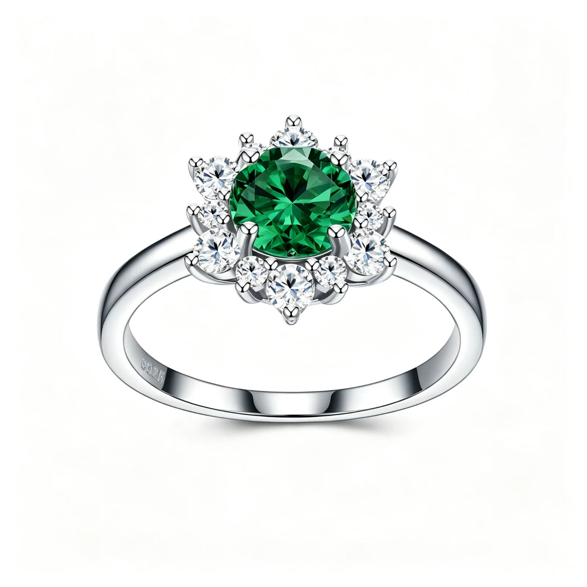 MUSHAN Custom Jewelry 925 Sterling Silver Ring Band 1ct Lab Grown Gemstones Ruby Emerald Sapphire Sunflower Rings Jewelry