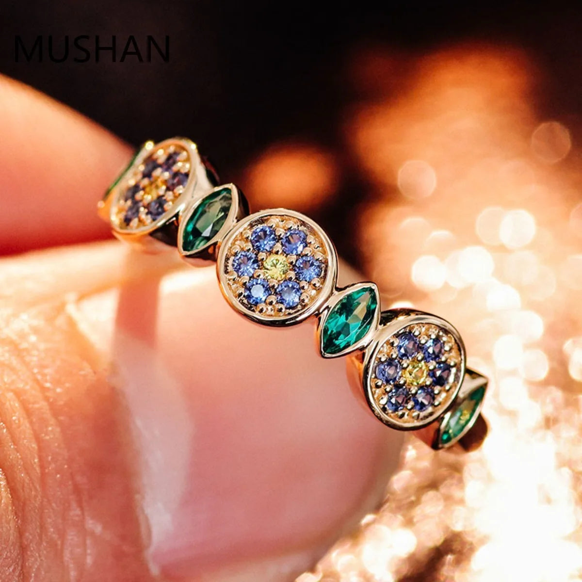 MUSHAN Luxury Custom 14K 18K Gold Rings Band Jewelry With Moissanite Diamond Lab Grown Gemstones Diamond Wedding Ring For Women