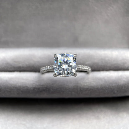 MuShan Designer Jewelry 925 Sterling Silver Ring VVS Moissanite Present Ring for Her 18K Gold Plated MST Patent Fine Jewellery