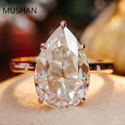 MUSHAN Luxury Custom 14K 18K Gold Rings Band Jewelry With Moissanite Diamond Lab Grown Gemstones Diamond Wedding Ring For Women