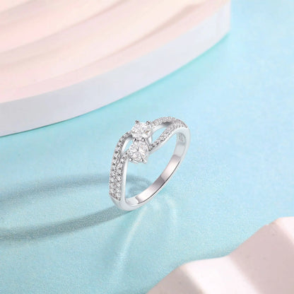 MuShan Designer Jewelry 925 Sterling Silver Ring Cubic Zirconia 7A Princess Evening for Her Rhodium Plated Fine Jewelry Rings