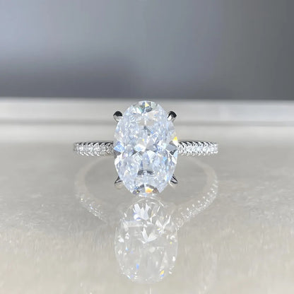 Anillo de lujo MUSHAN de plata de ley 925 para mujer, anillo con diamante de moissanita con certificado GRA, color D, esmeralda, joyería fina