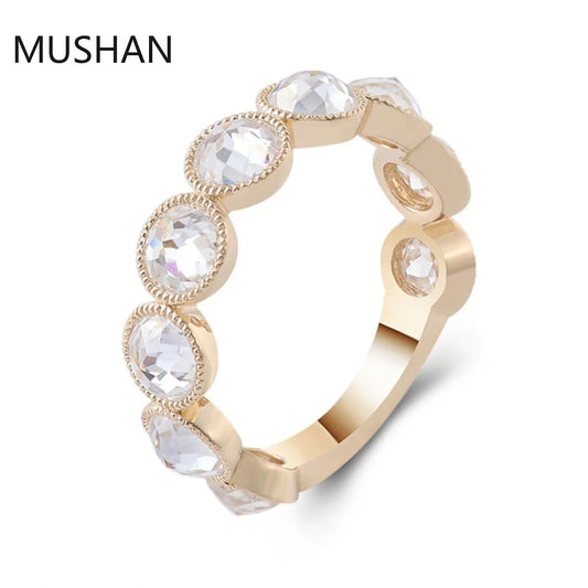 MUSHAN Luxury Custom 14K 18K Gold Rings Band Jewelry With Moissanite Diamond Lab Grown Gemstones Diamond Wedding Ring For Women