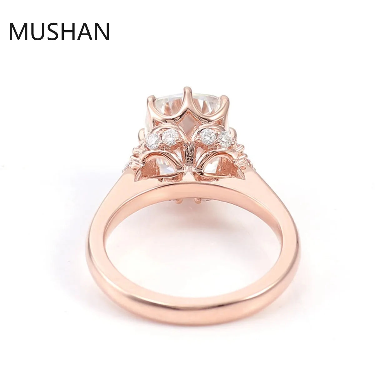 MUSHAN Luxury Custom 14K 18K Gold Rings Band Jewelry With Moissanite Diamond Lab Grown Gemstones Diamond Wedding Ring For Women