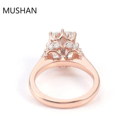 MUSHAN Luxury Custom 14K 18K Gold Rings Band Jewelry With Moissanite Diamond Lab Grown Gemstones Diamond Wedding Ring For Women