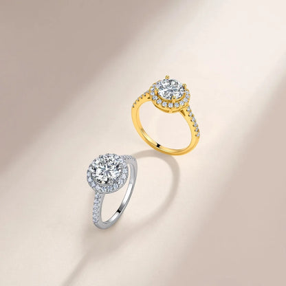 Anillo de compromiso de lujo MUSHAN de plata de ley 925 para mujer, con diamante de moissanita certificado por GRA, esmeralda, color D, joyería fina
