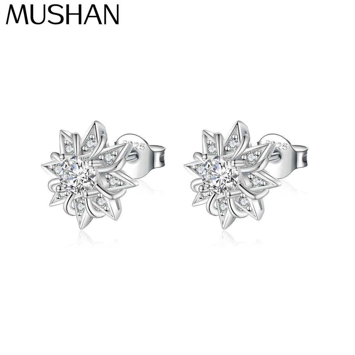 MuShan Luxury Jewelry 925 Sterling Silver Earrings Cubic Zirconia 5A Hoop Statement for Her 18K Gold Plated Fine Jewelry Earring