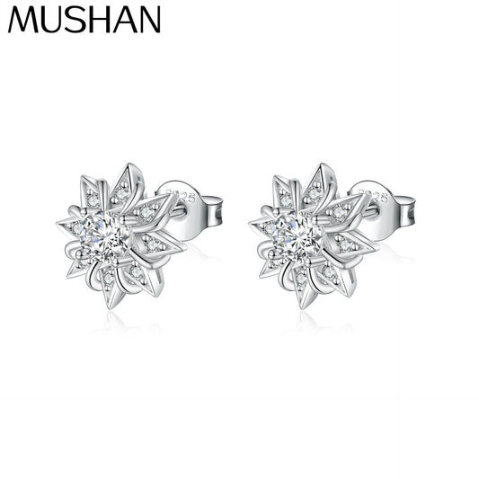 Boucles d'oreilles créoles MuShan Luxury Jewelry en argent sterling 925, oxyde de zirconium 5A, plaqué or 18 carats, bijoux raffinés pour femme