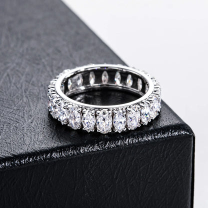 MUSHAN Luxury Jewelry 925 Sterling Silver Ring Band Women GRA Certificated Moissanite Diamond Emerald D Color Rings Fine Jewelry